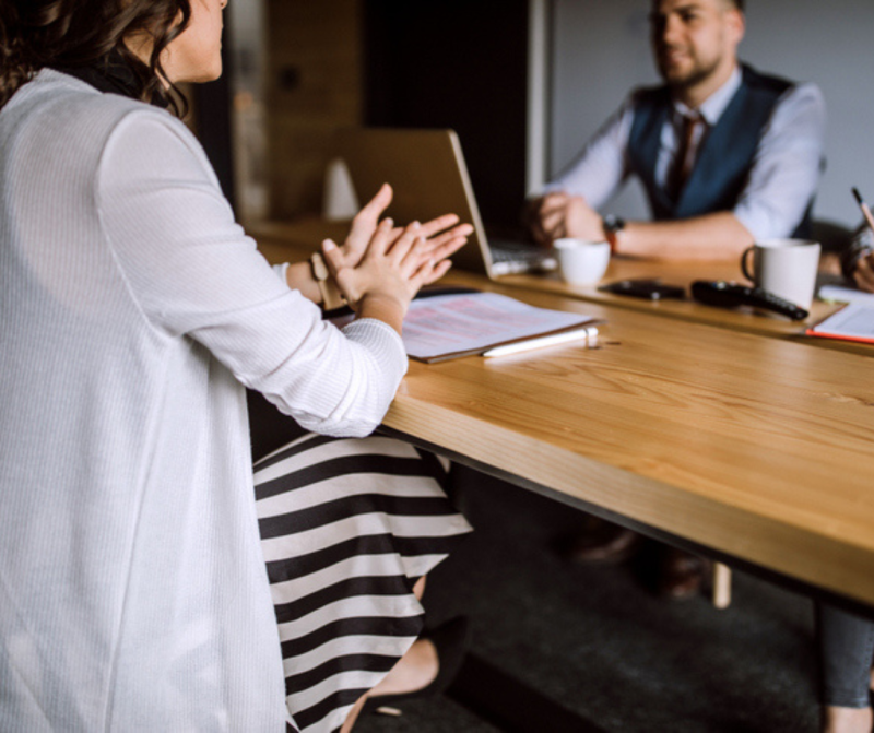 candidate being interviewed for a job